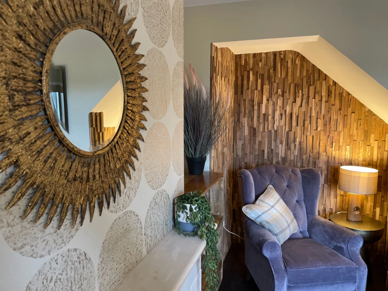 Cosy reading nook, Barker and Stonehouse wingback chair